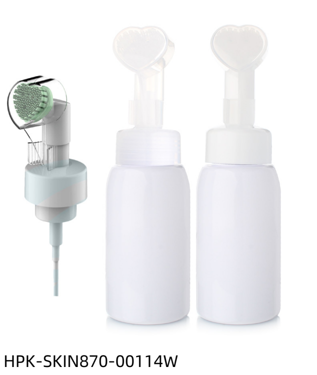 White  Plastic  Heart-shaped Brush Head Foam Pump Bottle